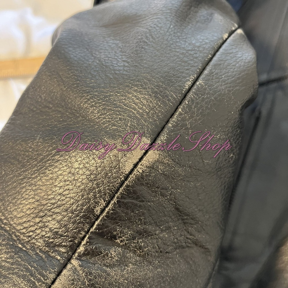 🏍️River Road Men's Leather MC Jacket Sz 46 Black W/ Thinsulate Liner HD Patch - Picture 16 of 16